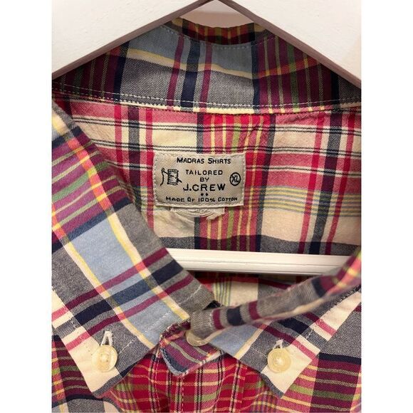 Tailored by J. Crew Madras Plaid Shirt sz XL - Picture 4 of 5